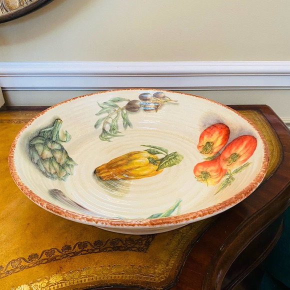 Williams Sonoma Jardin Potager 14" Large Made in Italy Serving Bowl - Picture 3 of 5